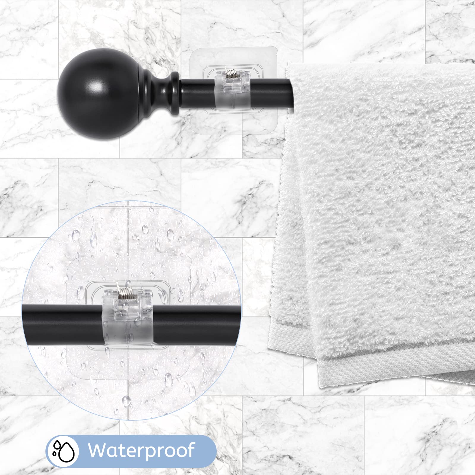 12 Ganci Per Tende Senza Bucare - Autoadesivi, Trasparenti, Fino A 5kg Di Carico