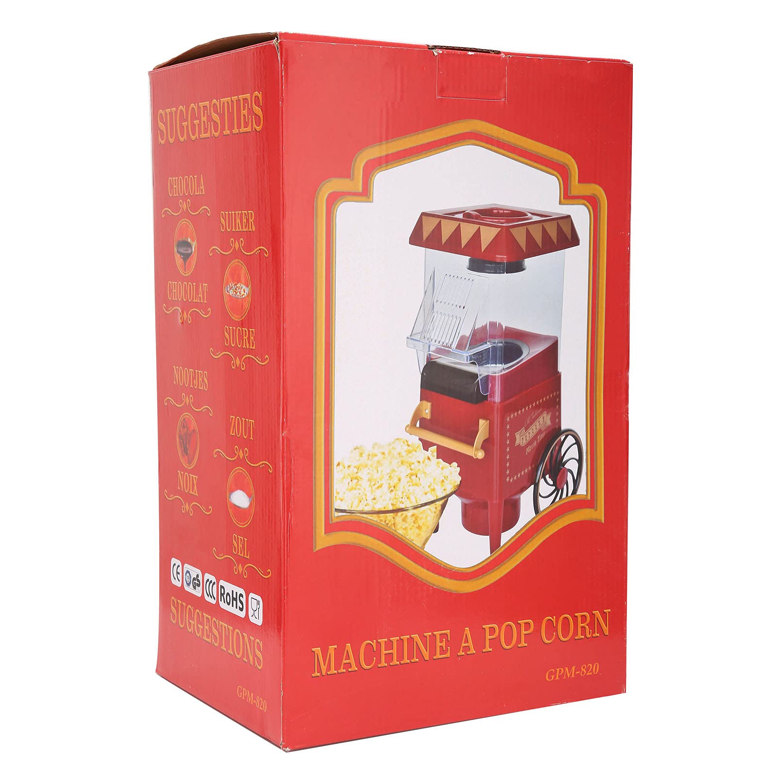 Máquina de palomitas maíz el hogar 1200 W máquina automática para hacer palomitas de maíz antiadherente suministros para cine restaurante fiesta regalo boda(Fabricante de palomitas de maíz)