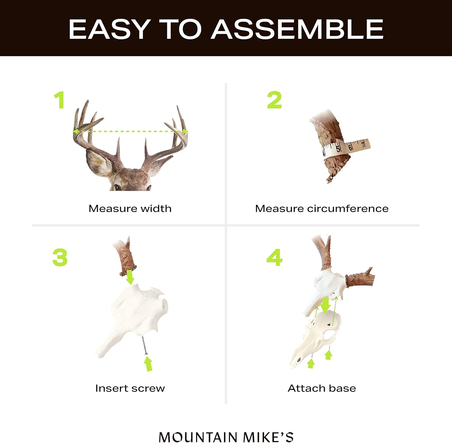 Skull Master by Illusion | Color: White | European Mount | Antler Mounting Kit | Euro Mount | 3D Modeled Replica Deer Skull | Taxidermy | For Harvested and Shed Antlers | Universal Sizing