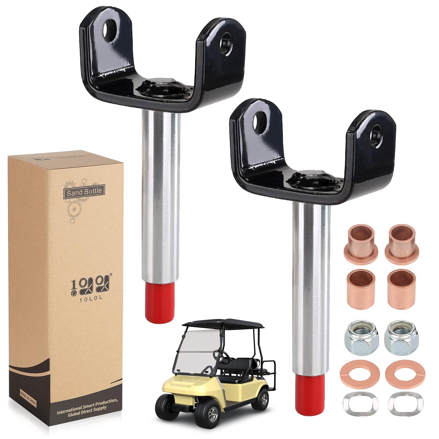 10L0L Golf Cart Front End King Pin Repair Kit for Club Car DS 1981-Up,OEM# 1016386 1010150 1016389 8067 7048 (2 Pack)