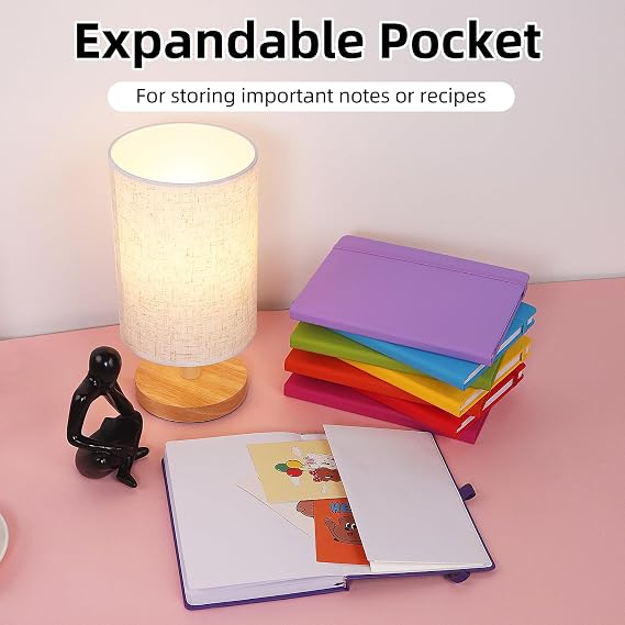 A5 Journal Notebooks liend for Work, Leather Notepad Hardback for Writing, Diary,Taking Notes, Organizing Schedules, Teaching, and Studying 224 Pages-Multicolored (8 Pack)