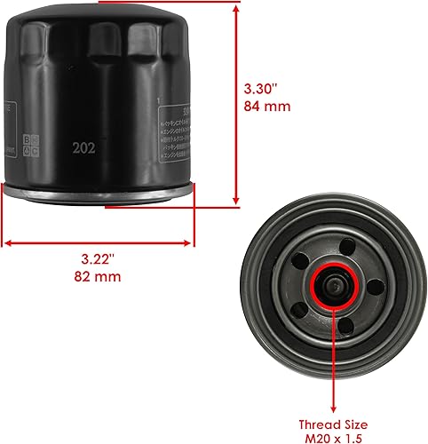 Miniatura 2 de Caltric - Filtro de aceite compatible con Kawasaki Kvf300 Prairie 300 4X4 Ex300 Ex-300 Ninja 300 Abs 1999 2000 2001 2002
