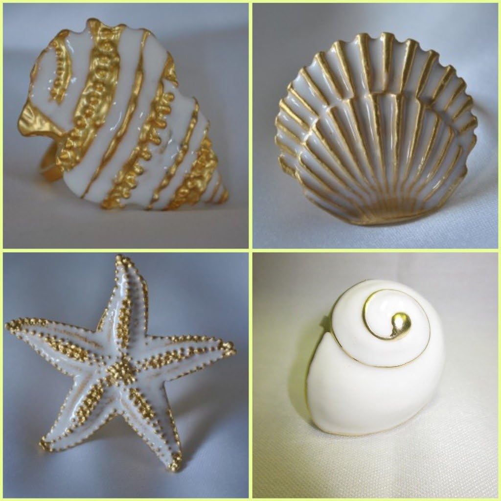 Amazon.com: Shell Napkin Ring Assortment (set of 4) : Home & Kitchen