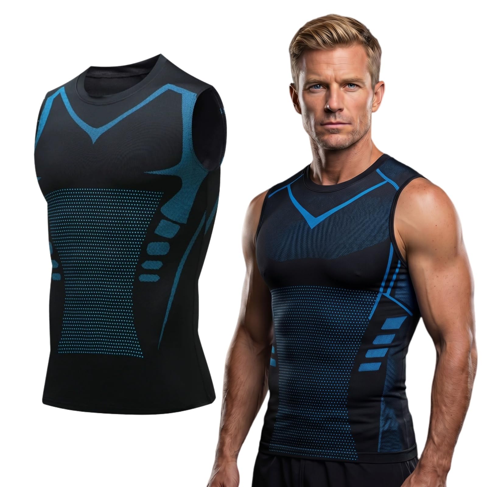 underfit, Canotta Underfit Uomo Modellante Compressiva Maglia Underfit Senza Maniche Supporto Posturale Contenitiva Addome Fianchi Invisibile Sotto Camicia T Shirt Sport Nero Bianco Grigio