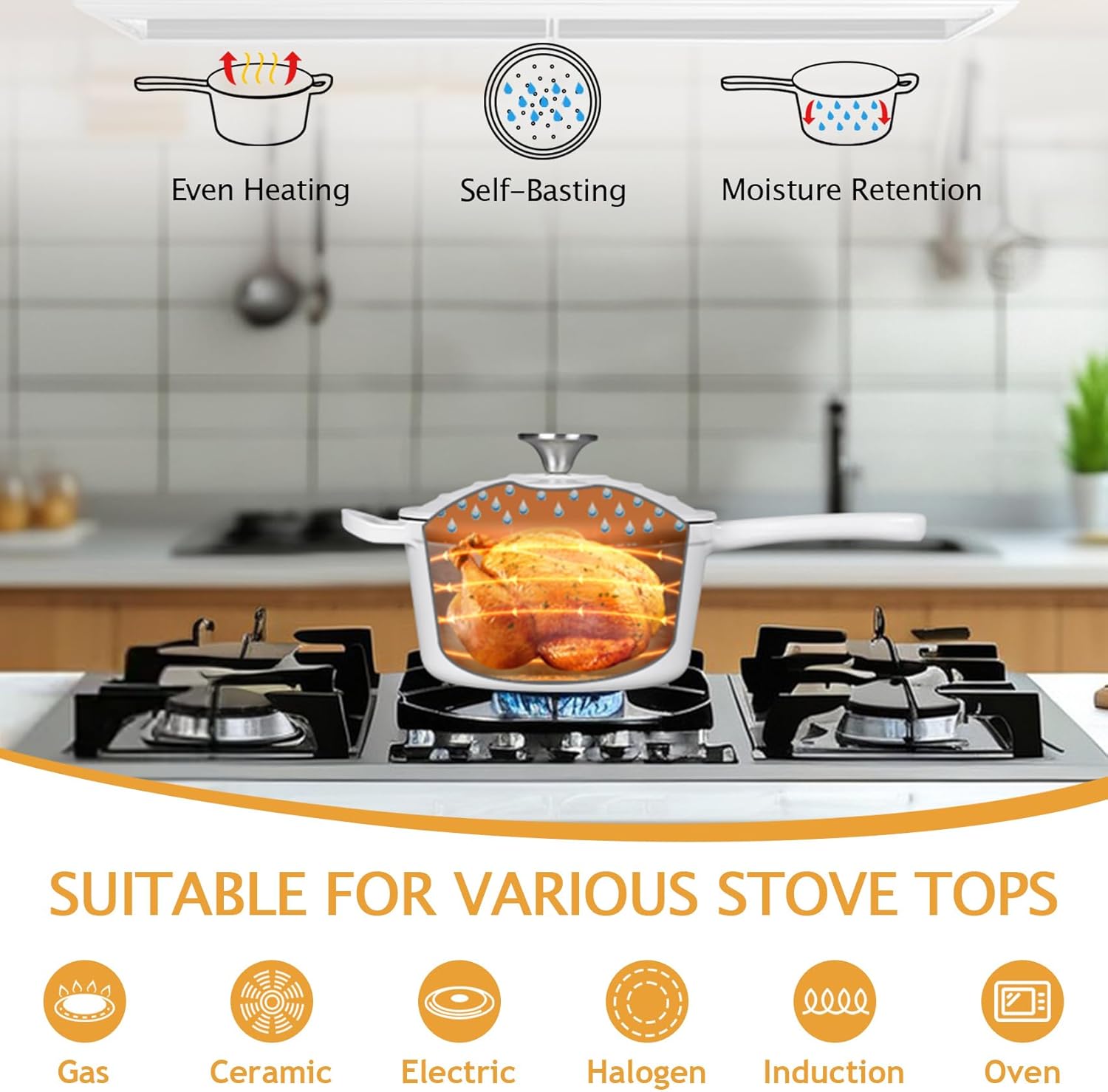 TeamFar 1+2QT Enameled Cast Iron Sauce Pan, Small Sauce Pot with Lid, Mini Dutch Oven Saucepan for Cooking/Simmering/Baking/Boiling, Sturdy & Nonstick, Oven Safe & Fit for Induction - White