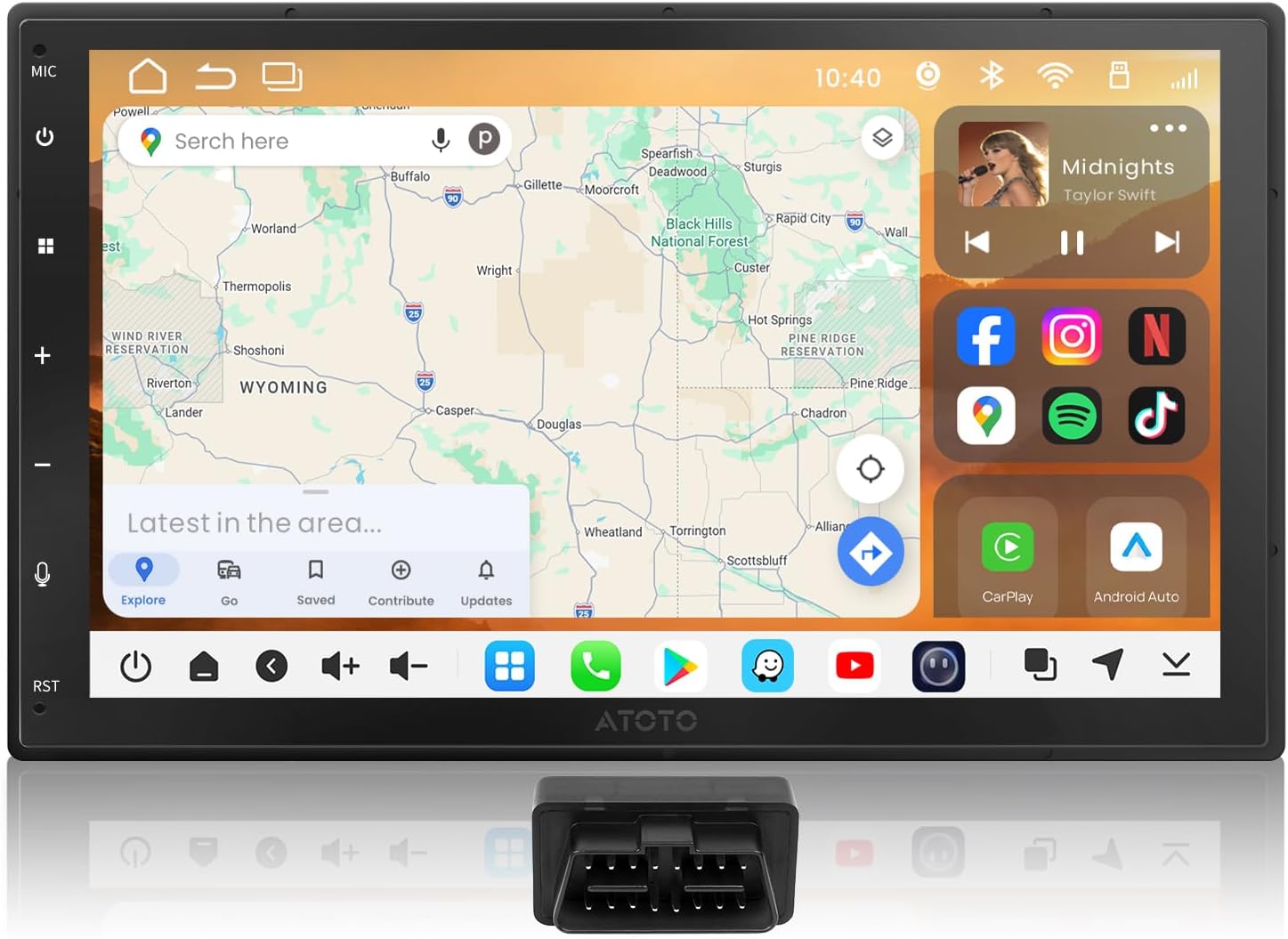 ATOTO S8L 6.8 inch AI Android Double Din Car Stereo, with OBD, Wireless CarPlay & Android Auto, 4G+64G, 4G SIM/Wi-Fi, AI Agent, Optical S/PDIF, DSP 32Band EQ/SCVC, HDMI In/Out, GPS Track, HD LRV