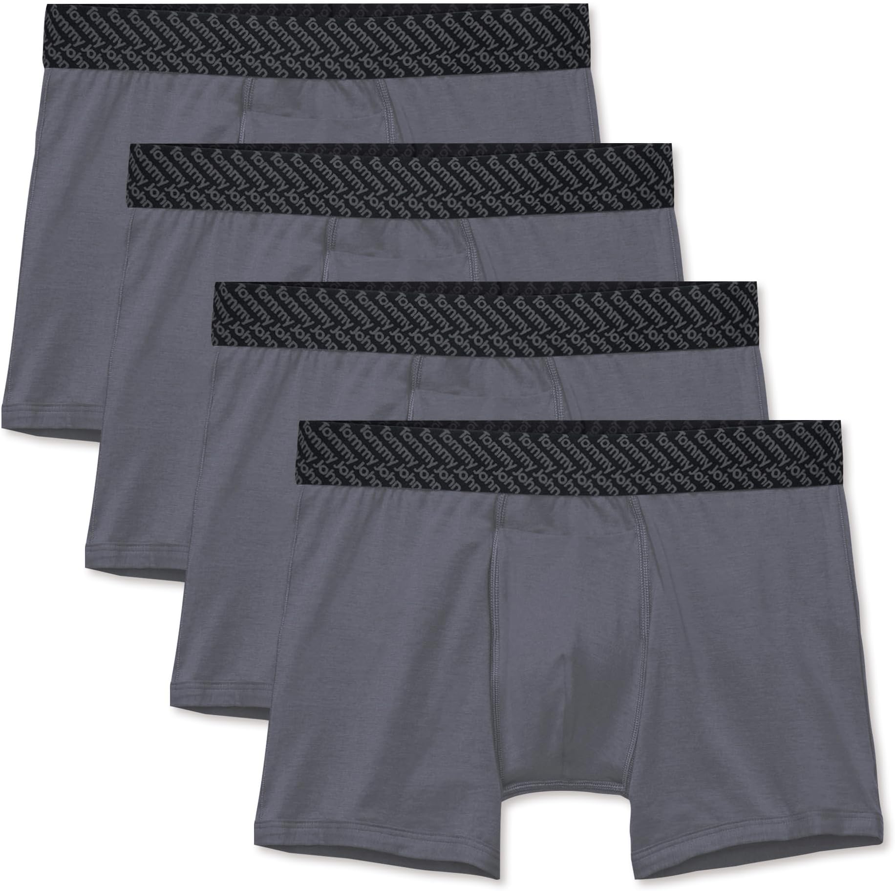 Tommy John Men’s Trunk 4” Underwear - Cotton Basics Boxers with Supportive Contour Pouch -Naturally Breathable Stretch Fabric