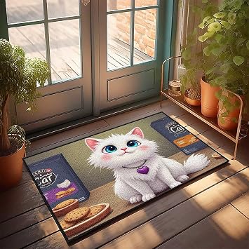BDIS Positive Doormat Cat Treats and Cookies A Sweet Delight for Furry Friends Doormat Inside Door Mats for Front Door Anti Slip Mat40X60CM