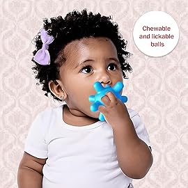 ROHSCE Soft Spiky Sensory Balls - No Hole Wheat Straw Soft Toys for Toddlers 1-3 Multicolor Bath Gifts Montessori Toys Baby Balls 6 to 12 Months, Swimming Pool Beach Shower Baby Toy