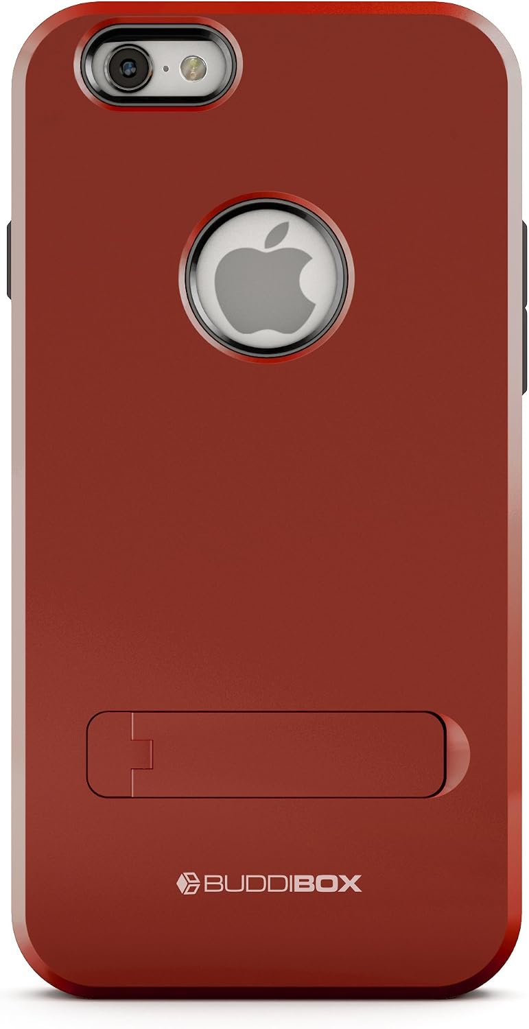 iPhone 6s Case, BUDDIBOX [Shield] Slim Dual Layer Protective Case with Kickstand for Apple iPhone 6 and 6s, (Red)