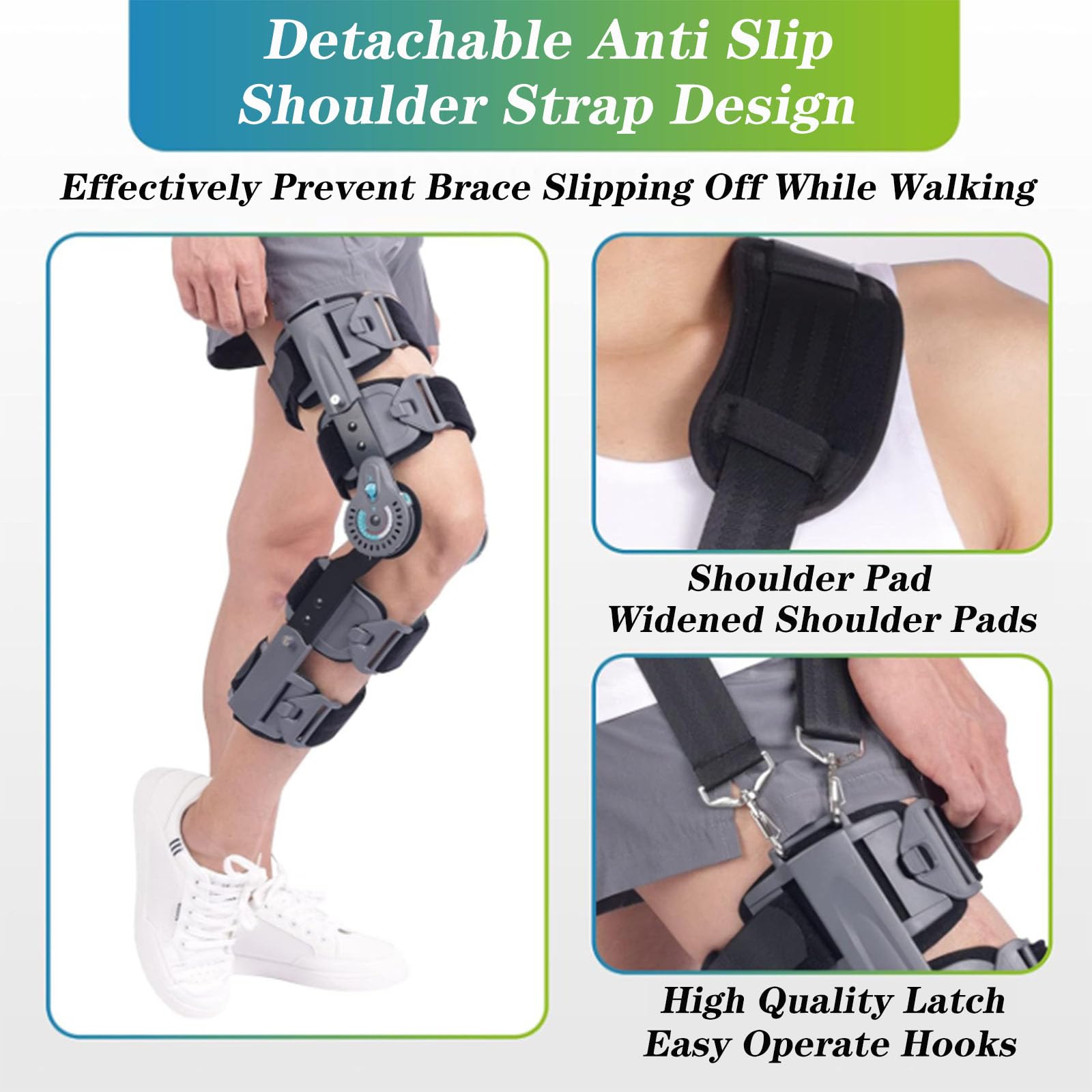 SFKLYU Post Op Knee Brace Tutori per Ginocchio Regolabili con Cerniera Rom Tutori per Ginocchio Ortopedici Immobilizzatore Stabilizzatore per Rottura del Menisco, Artrite, ACL