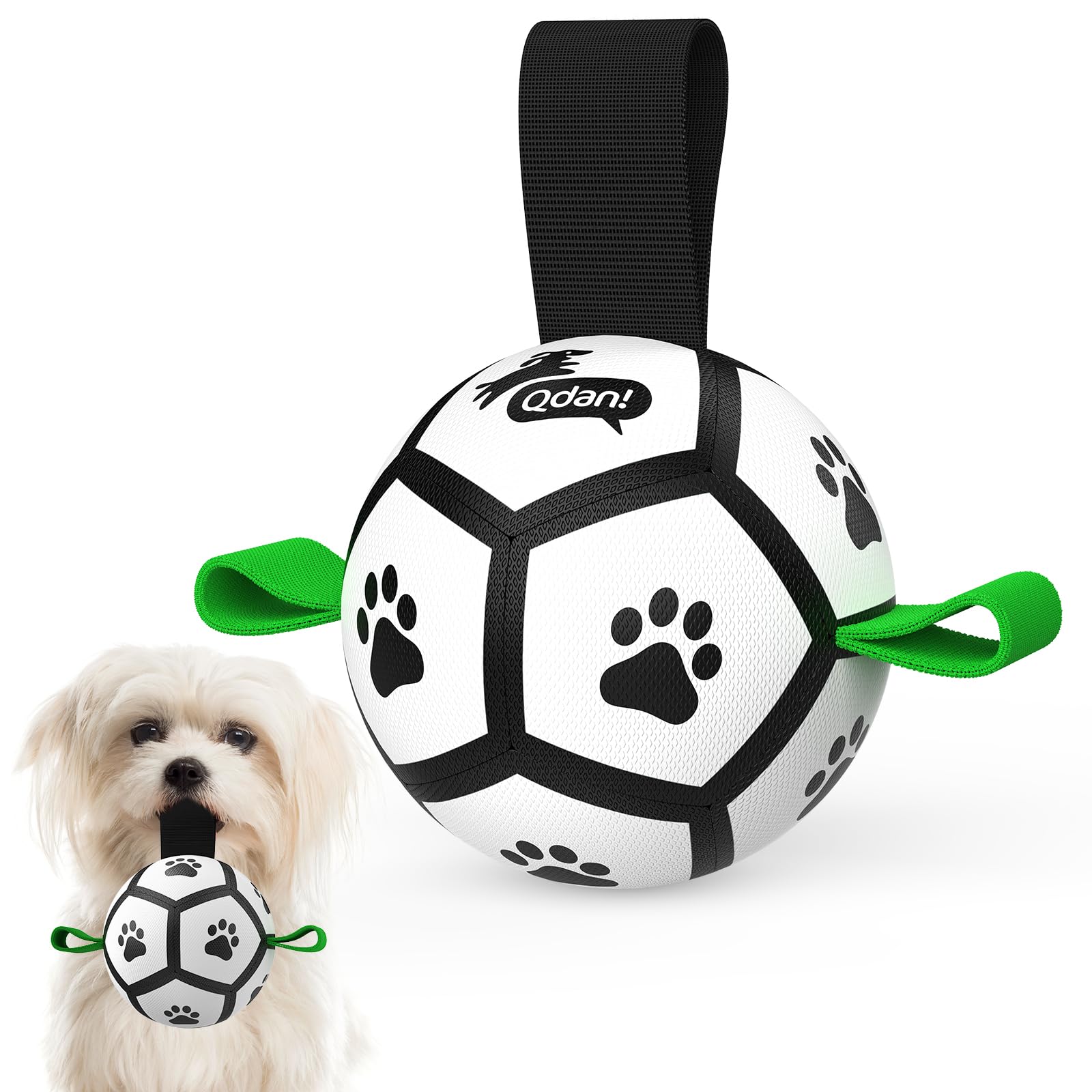 QDAN Small Dog Toys Puppy Balls Dog Balls with Straps for Small Breed Soccer Ball for Dogs Puppy
