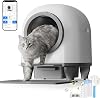 TRIUMPHKEY self-cleaning cat litter box, automatic self-cleaning cat litter tray with multiple safety protection, APP remote monitoring, XXL cat litter box with odour control and easy cleaning