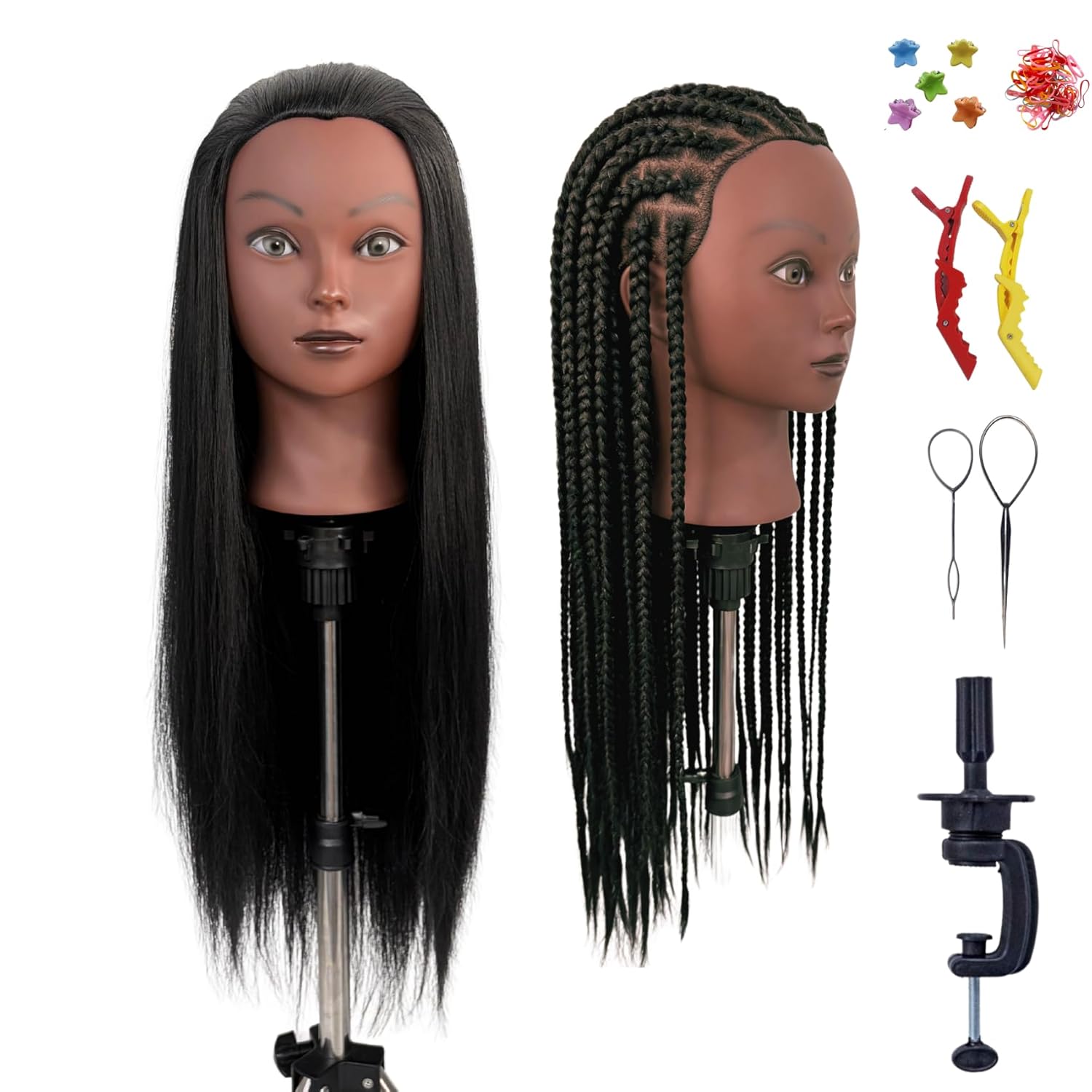 Mannequin Head with Hair for Braiding 26 Inch Practice Hair Mannequin Head for Hairstyling Traning Manikin Doll
