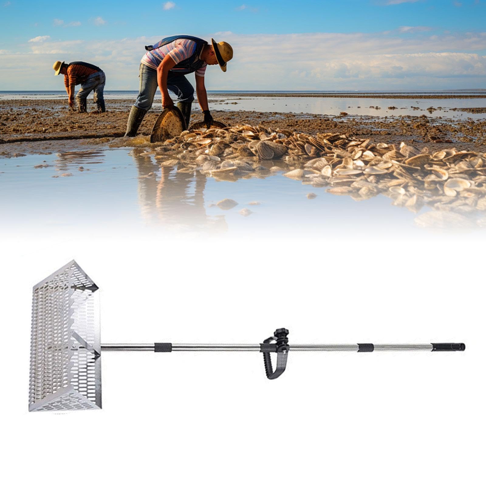 Gralara Écuelle à crabes, râteau à sable pour la recherche de trésors marins, Argent