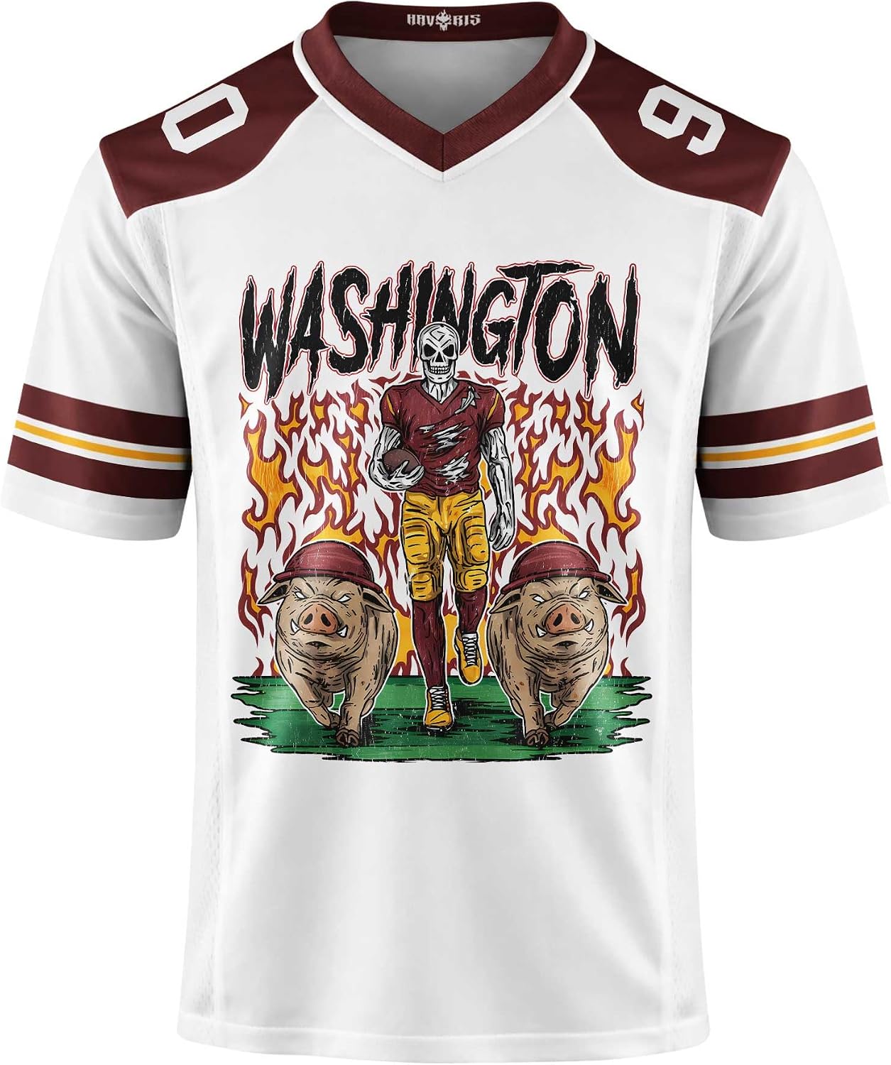 Custom Football Jersey Personalized Name Number Maroon Gold White Game Day Fan Shirt for Men Women, Football Team Uniform Top