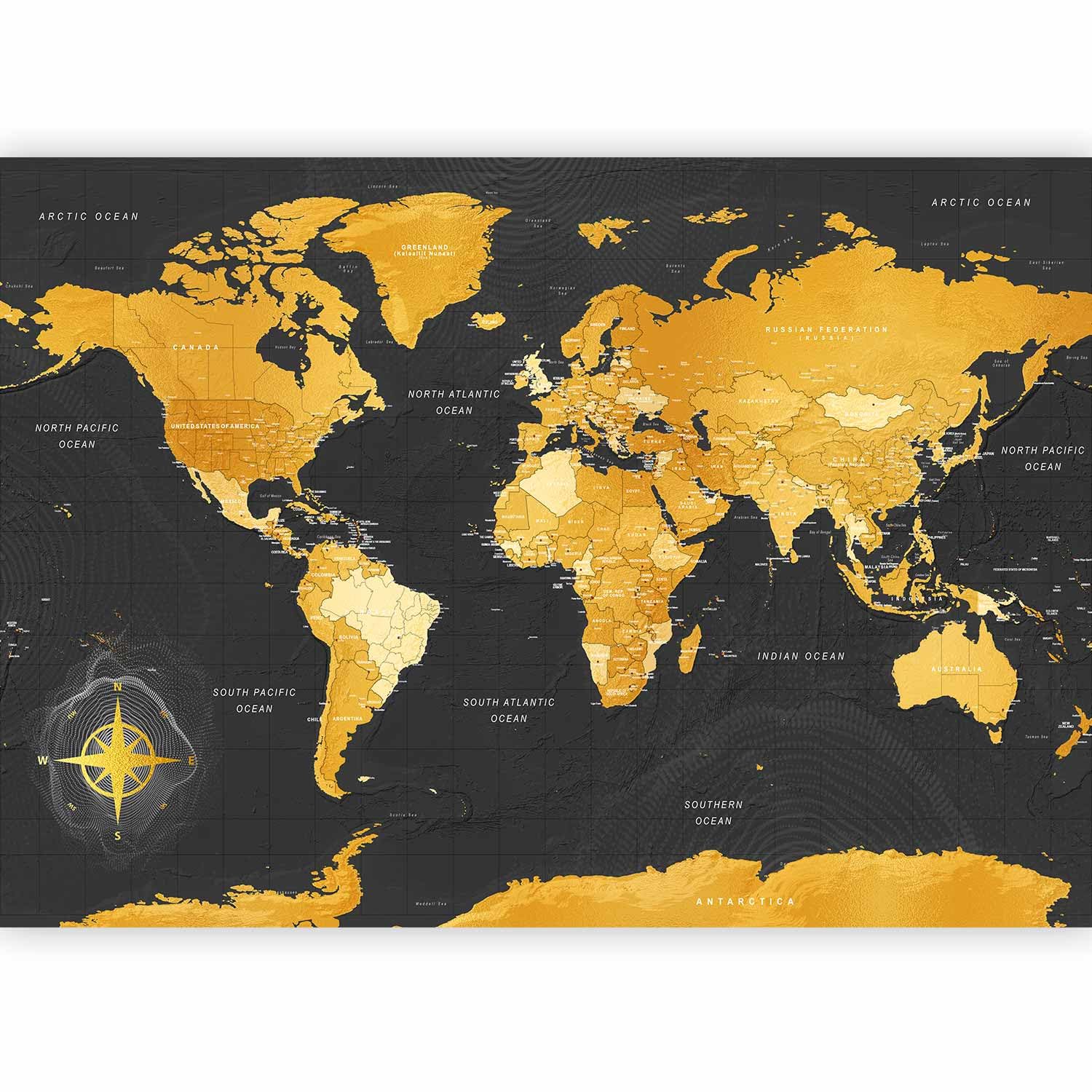 murando - Carta da Parati Adesiva Mappa del Mondo 392x280 cm Fotomurali Adesivi Murali Rivestimento Parete Moderna per Pareti Adesiva Muro Decorativo Fotomurale Soggiorno Mappa Continente
