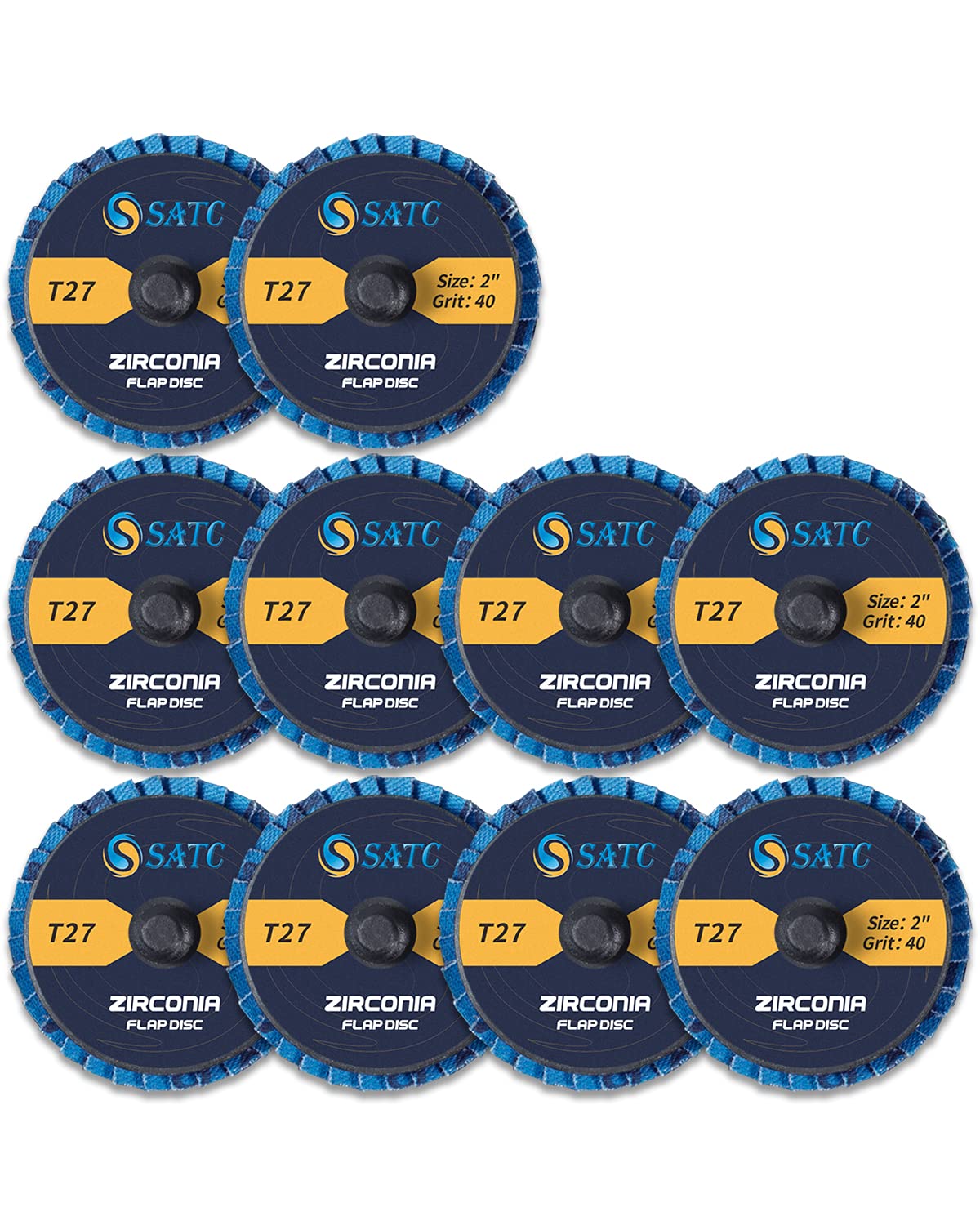 S SATC 10 PCS 2 Inch Quick Change Flap Disc 40 Grit Roll