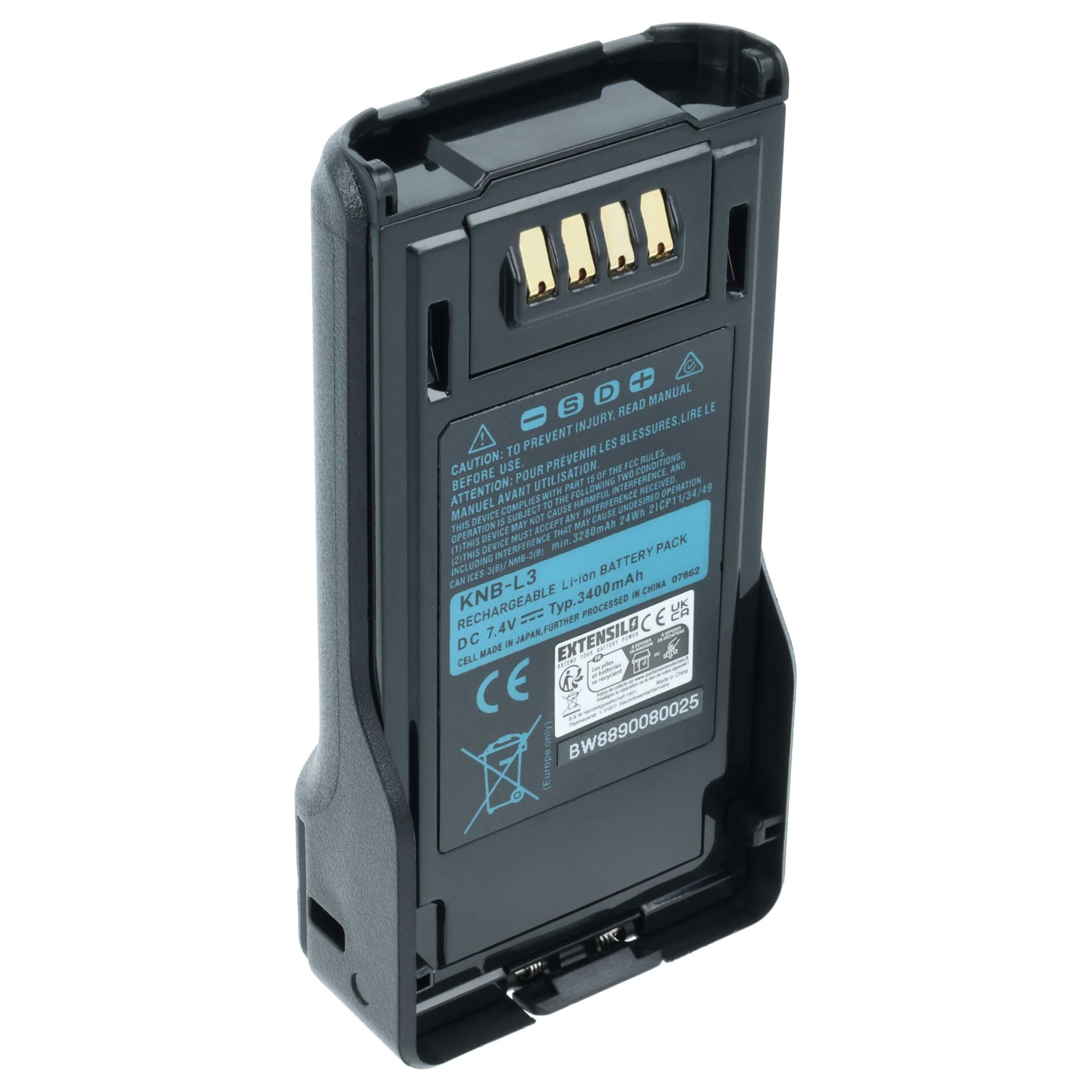 Bateria kompatybilna z Kenwood VP6430, VP6330, VP8000 krótkofalówka, Walkie Talkie (3400 mAh, 7,4 V, litowo-jonowa)