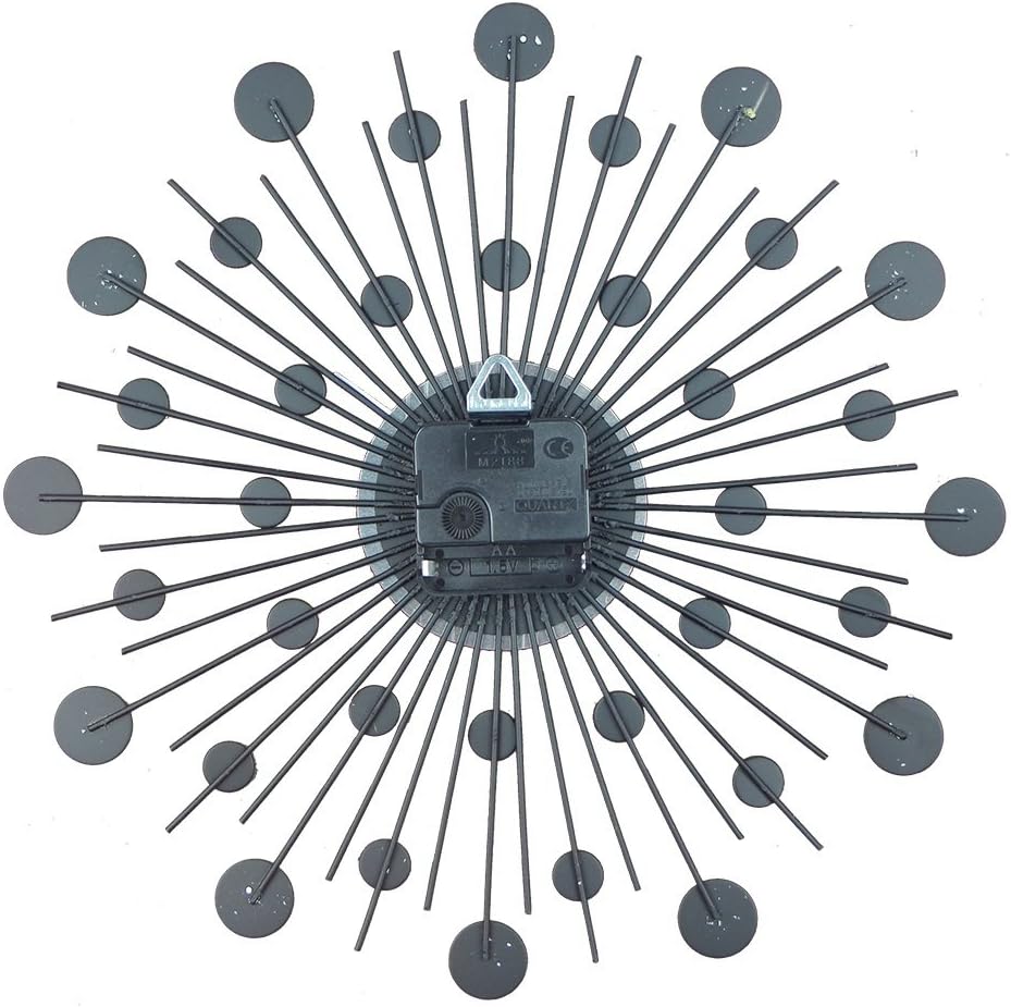 yunli 33CM Metal Art Clock Luxury Acrylic Diamond Large Modern Wall Clock 3D