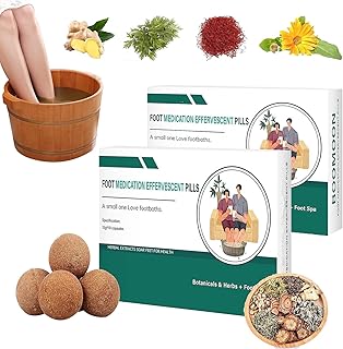 Foot Medication Effervescent Pills, Footbath Effervescent-Tablets, Essential Oil Footbath Effervescent Tablets, Herbal Body Detox Foot Soak, Foot Bath Soak Relax Massage (20 pcs/2)
