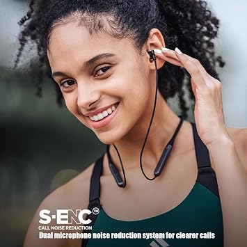 Neckband Bluetooth Headphones Wireless Earbuds Ultra-Lightweight Comfort 8H Playtime Deep Bass Headset Wireless Stereo Neckband Earphone with Microphone, for Sports/Workout/Office,Black,27g