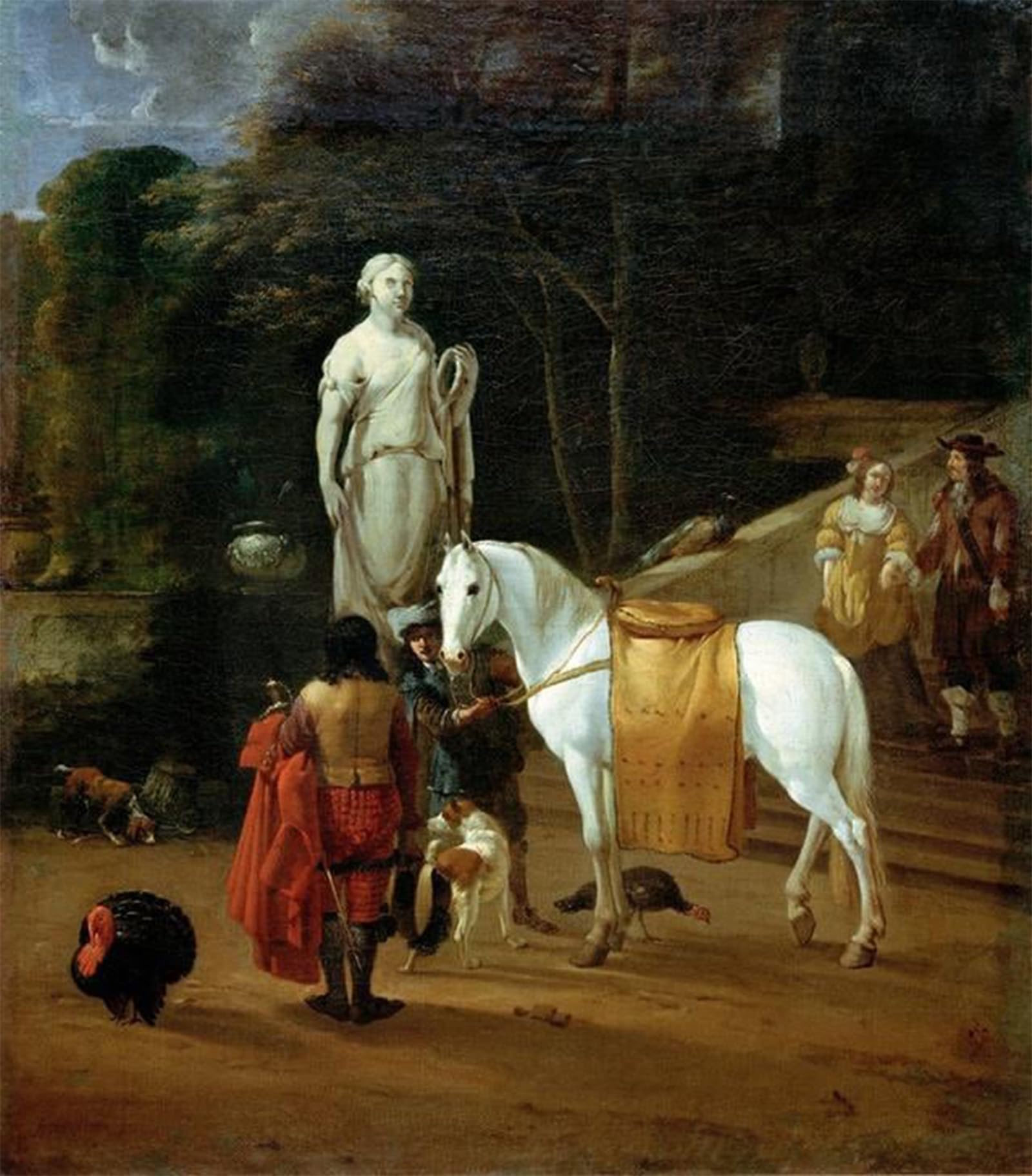 SERENDIPITP Abstract Painting Mural Print Picture Wall Decor Painting Farewell in Front of the Palaceese by Karel Dujardin Vintage Wall Artwork for Home Decor 60x90cm