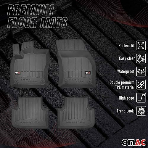 Miniatura 2 de OMAC Tapetes de piso prémium para Volkswagen Tiguan 2018-2023, tapetes de automóvil para todo tipo de clima, 3D, ajuste personalizado, tapete de