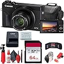 Canon PowerShot G7 X Mark III Digital Camera (Black) (3637C001) + 64GB Memory Card + Card Reader + Deluxe Soft Bag + Flex Tripod + Hand Strap + Memory Wallet + Cleaning Kit (Renewed)
