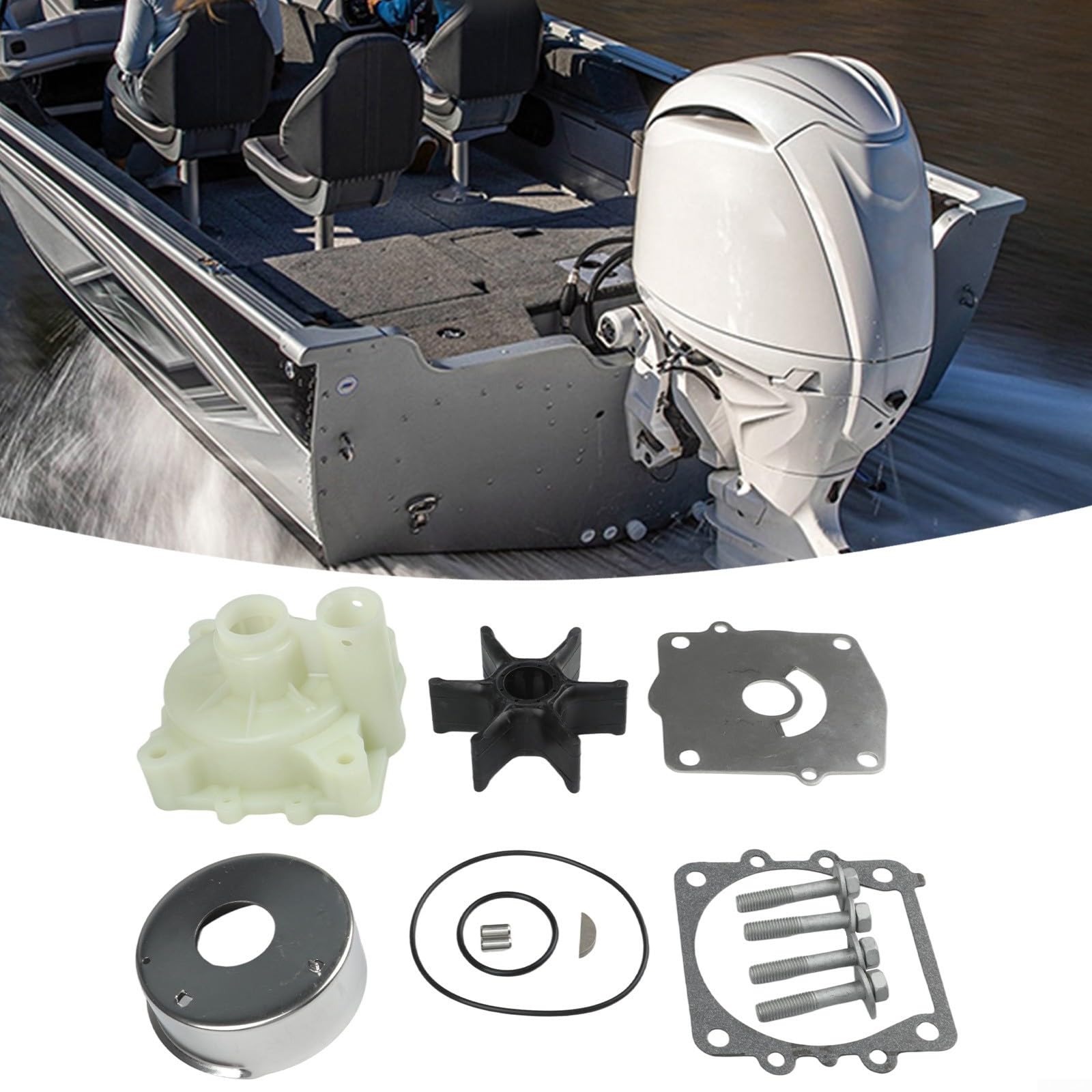 Kit Riparazione Pompa Acqua Fuoribordo 150 250 per hp Kit Riparazione | Compatibilità 150-250 per hp, flusso ottimale, previene surriscaldamento motore