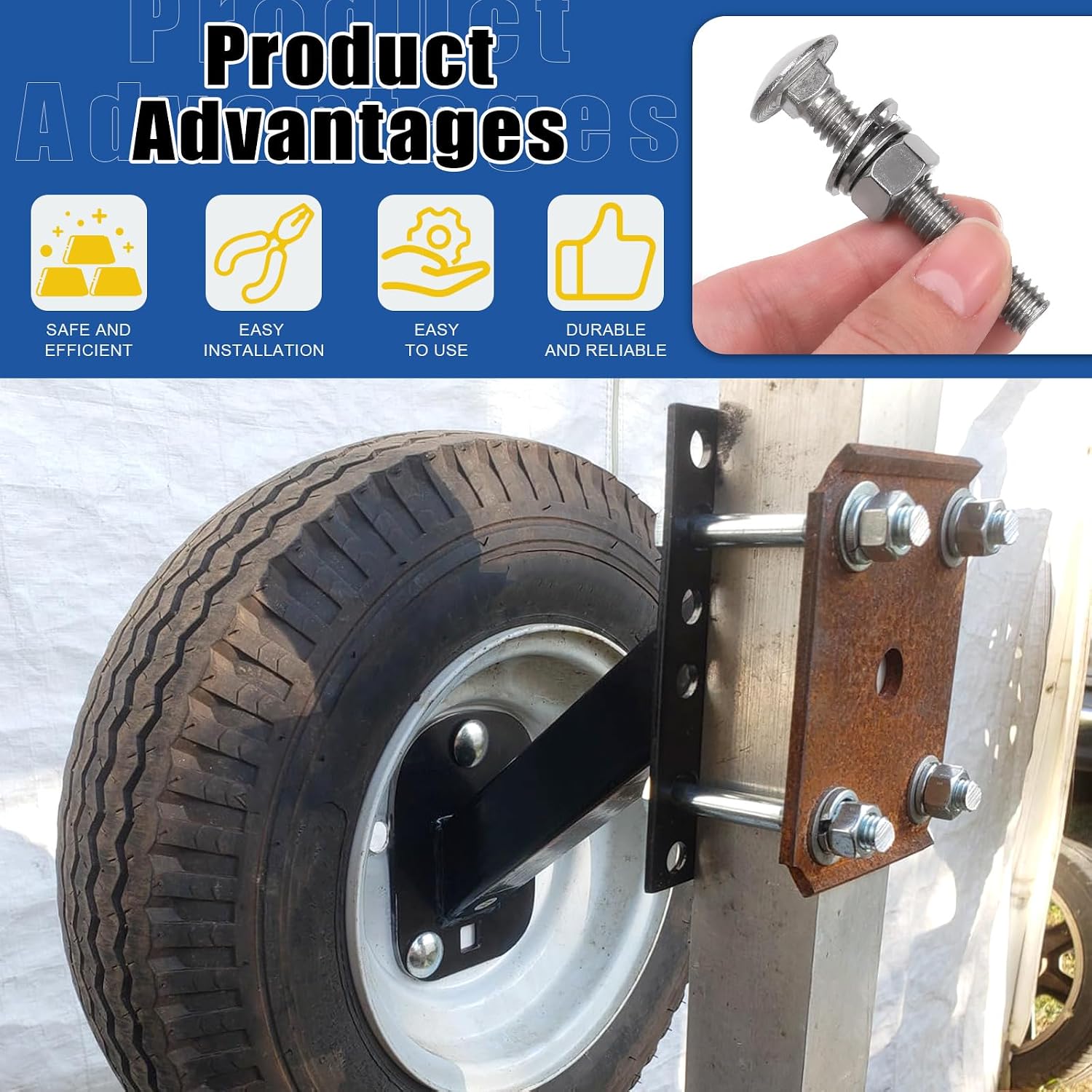 Glarks 80pcs 1/4-20x1-1/4’’, 1/4-20x2-1/2’’, 5/16-18x2’’, 5/16-18x3’’, 3/8-16x3-1/2’’ Carriage Bolts Screws, Round Head Square Neck Bolts, Square Neck Carriage Bolts Screws with Nuts and Washers