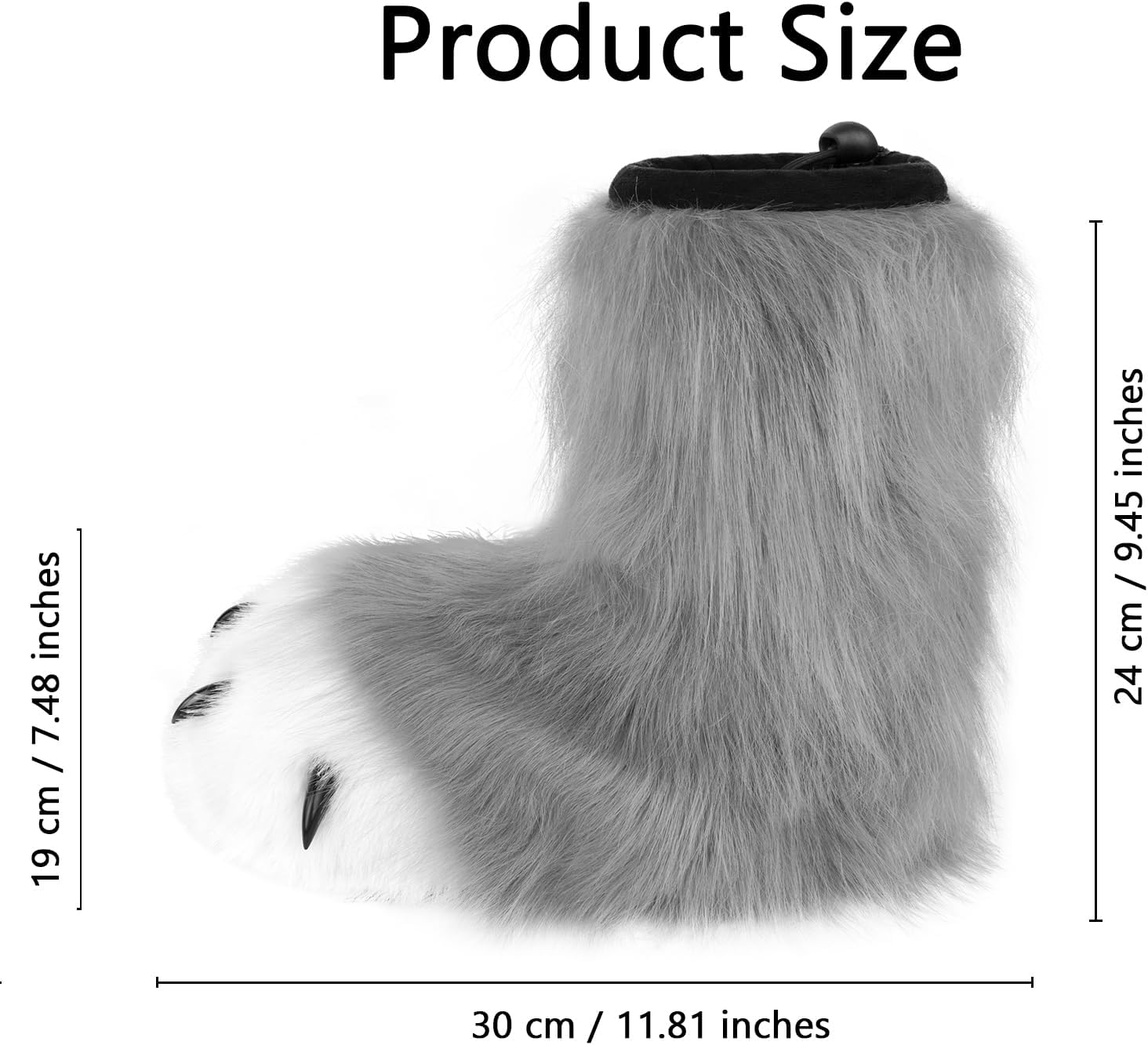 HAOAN Furry Animal Paw Slippers Fuzzy Boots Cat Fox Wolf Bear Claw Shoes Halloween Cosplay Costume Accessories - Image 3