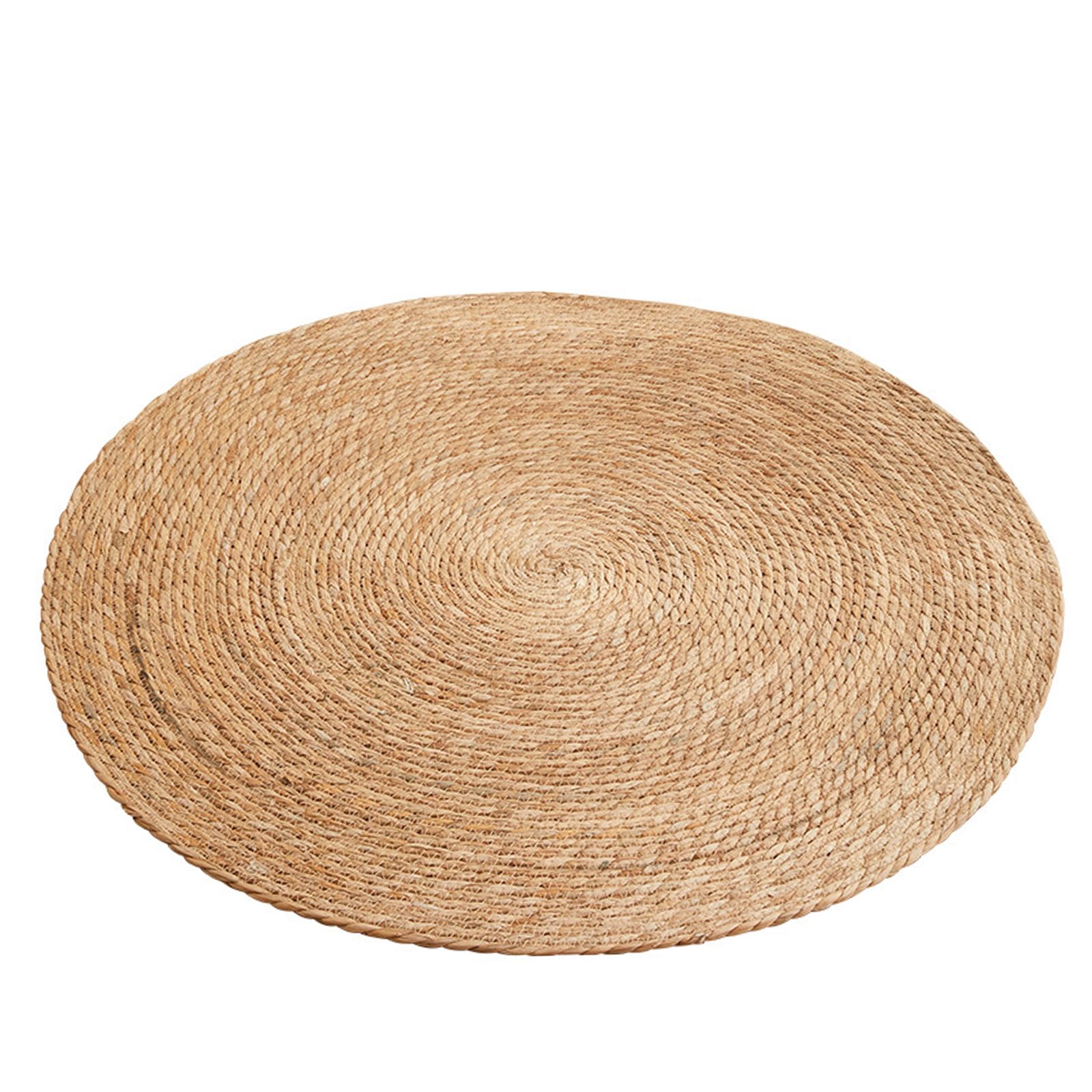 Tsophreniq Natural Handwoven Straw Pad Straw Braided Area Rug Round Rug for Yoga, Fitness Outdoor Rest Relaxation Kitchen Decors Home