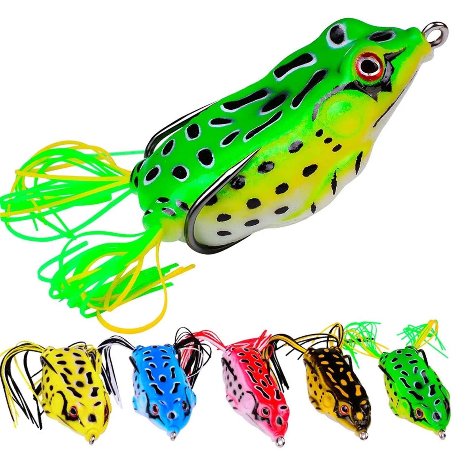 Leurre de Grenouille en Plastique Souple, appât Artificiel avec hameçons, Rayon de Surface, Yeux artificiels 3D