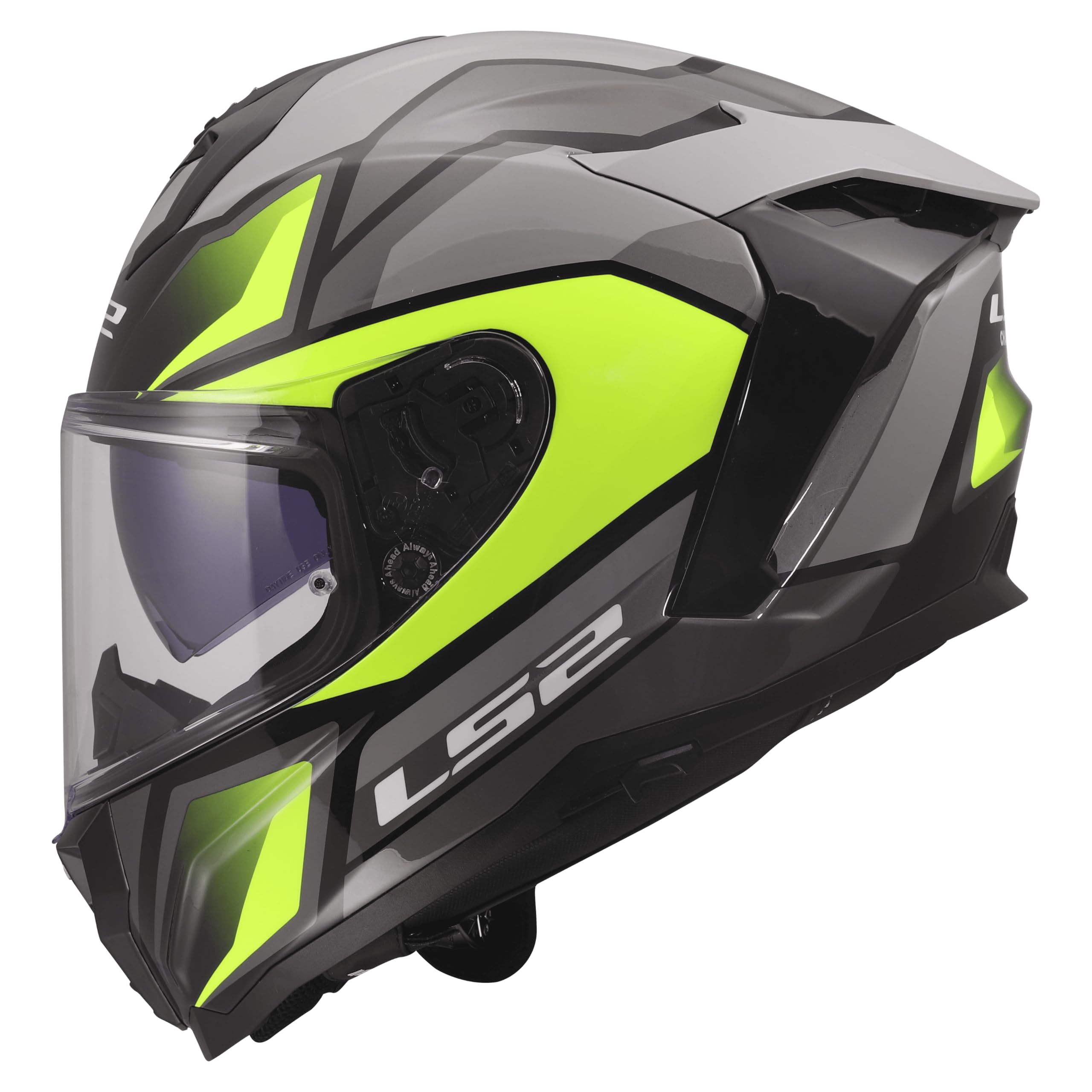 LS2, Integraler Motorradhelm CHALLENGER II VIPER Grey H-V Yellow, L