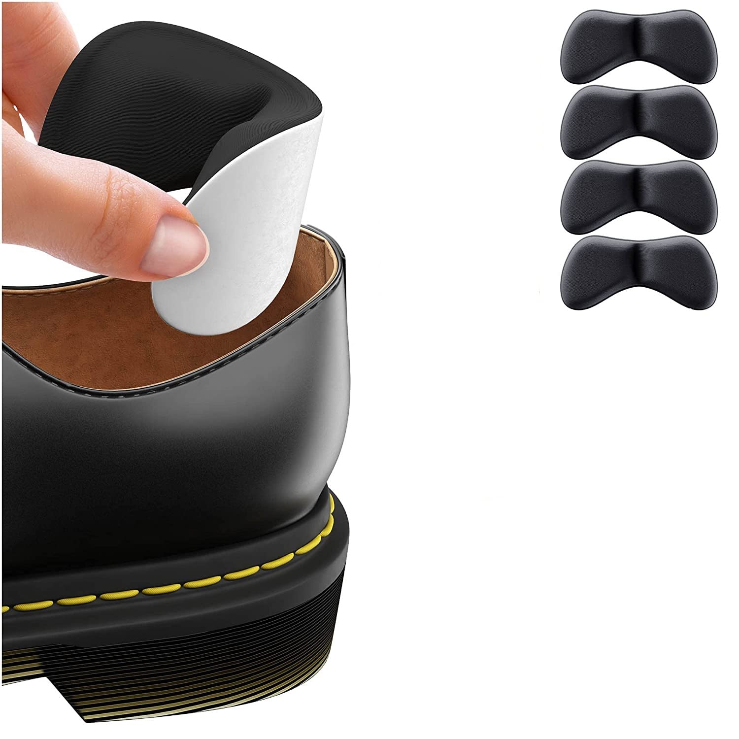 MYZON Self-adhesive Unisex Heel Cushion Pads, Grips Liners And Shoe Insoles Prevent Heel Slipping, Rubbing, Blisters, Foot Pain, Improve Shoe Fit (Black)-Pair (2) (B0B25SC35D) Amazon Price History, Amazon Price Tracker