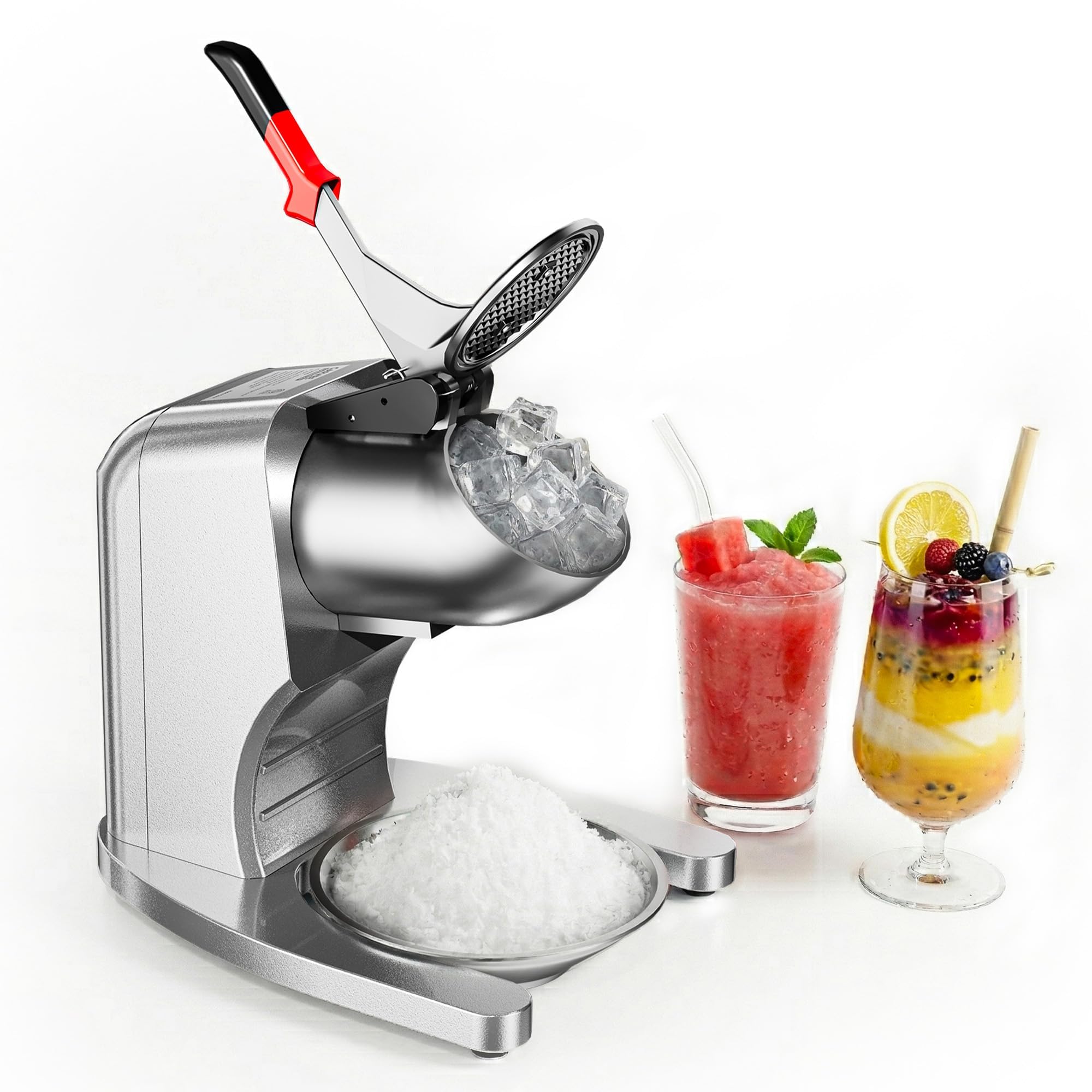 Garvee Trituradora de Hielo Acero Inoxidable picado Fino sin Esfuerzo | Cuchillas afiladas y duraderas, fácil de limpiar, base antideslizante, compacto, ideal para cócteles y cocina