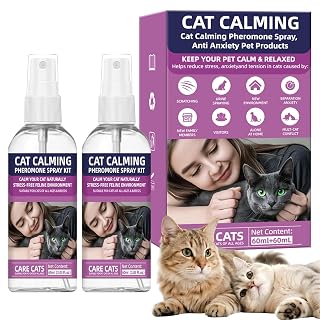 Cat Calming Pheromone Spray Kit Feline Calm Pheromones Vet Recommended Drug-Free Anxiety Relief for Multi-Cat Homes,Stops Scratching & Urine Marking,60-Day Supply | Drug-Free (2) - Amazon product rated Grade A