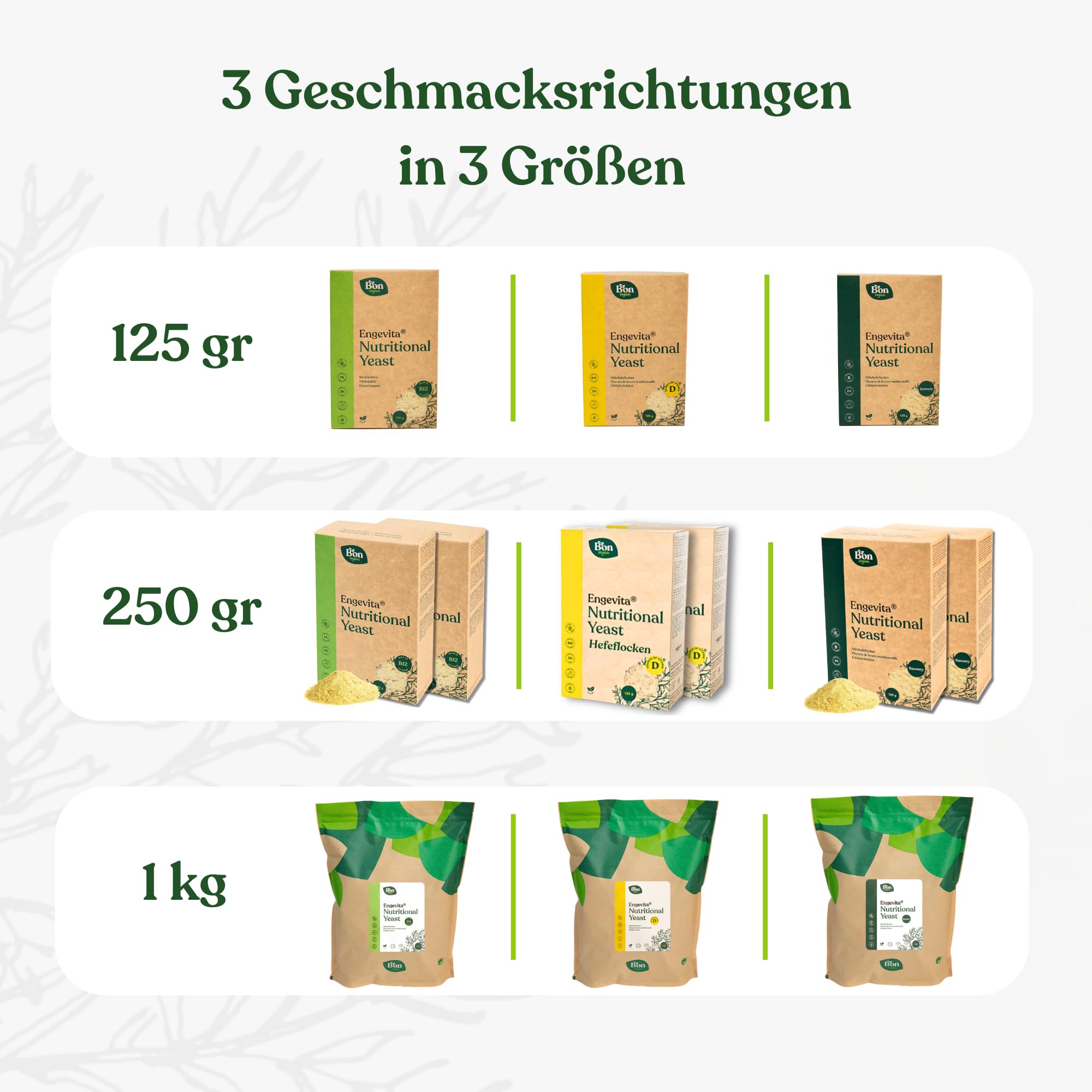Engevita Hefeflocken 1kg Bon Vegan Nutritional Yeast Flakes Nährhefe Vitamin D B-Komplex Zink Glutenfrei