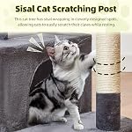 Taoqimiao Cat Tree, Small Cat Tower for Indoor Cats, Big Cat Perch | 82cm/32.2Inch, Suitable for Kittens, Big Cat Condo, 2 Sisal Scratching Posts, Cat Mouse Toys, Cozy Basket, Smoky Gray, MS043G