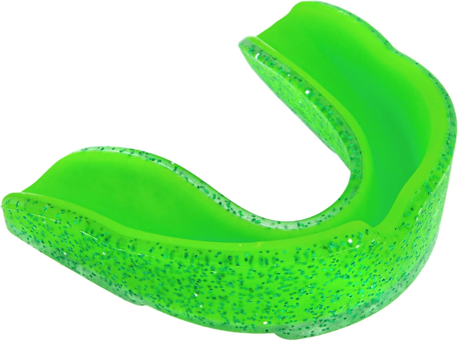 JS MMA Mouthguard Braces for Sports. BJJ, Boxing, Football, Ice and Field Hockey, Lacrosse, Basketball. Double Glitter Color Purple & Red, Custom Fit Youth and Adult, unisex With Case (Green, Adult) : Sports & Outdoors