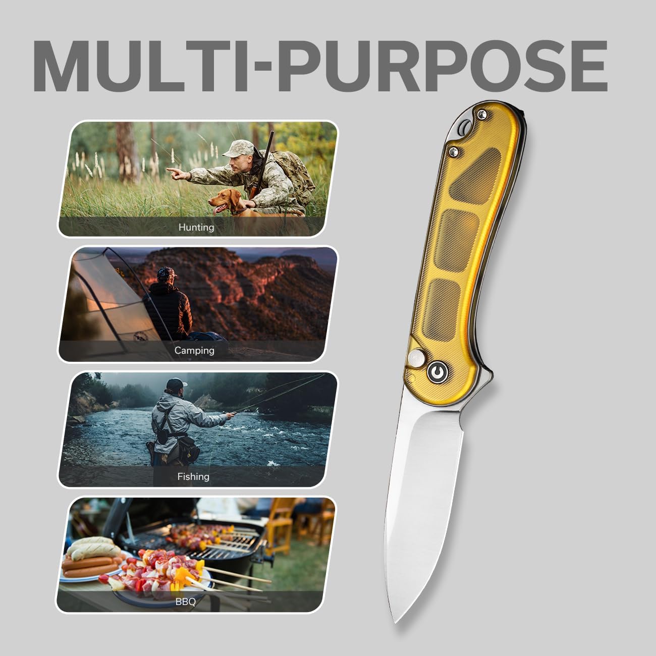 CIVIVI Elementum II Pocket Knife, Utility Knife with 2.96" Nitro-V Blade Ultem Handle for Camping Fishing Hunting C18062P-7