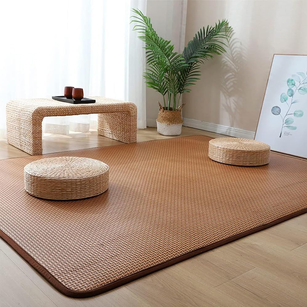 Tatami - Tapis de sol antidérapant et respirant pour salon et chambre à coucher - Tapis de couchage estival pliable et tapis de jeu pour ramper