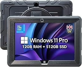 Fusion5 Built in UK 10.1” Windows 11 Professional Rugged Tablet PC - 12GB RAM 512GB SSD, Intel 13th Gen, Full HD Windows Tablet Computer, USB C, HDMI - 2 Year Full Warranty with Accidental Damage