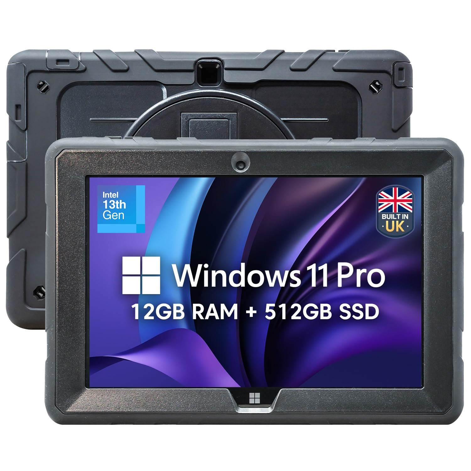 Fusion5 Built in UK 10.1” Windows 11 Professional Rugged Tablet PC - 12GB RAM 512GB SSD, Intel 13th Gen, Full HD Windows Tablet Computer, USB C, Hdmi - 2 Year Full Warranty with Accidental Damage