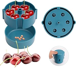 Cherry Pitter,Multi Quick Release Cherry Pitter Corer Tool,Cherry Corer Pit Remover Cherry remove up to 6 cherries at once