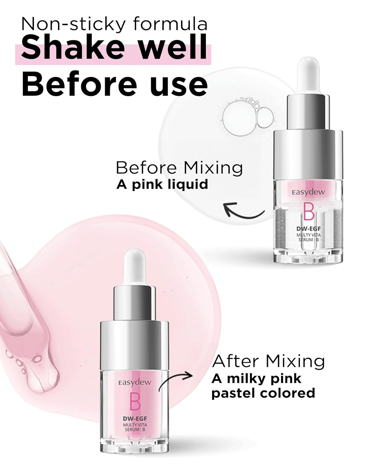 EASYDEW Multi Vita B Serum - Korean Facial Serum for Healthy Skin Barrier with Vitamin B, EGF Peptide, Ceramide NP, Panthenol - Hydrating, Revitalizing and Strengtening Skin Barrier, 0.47 fl.oz.