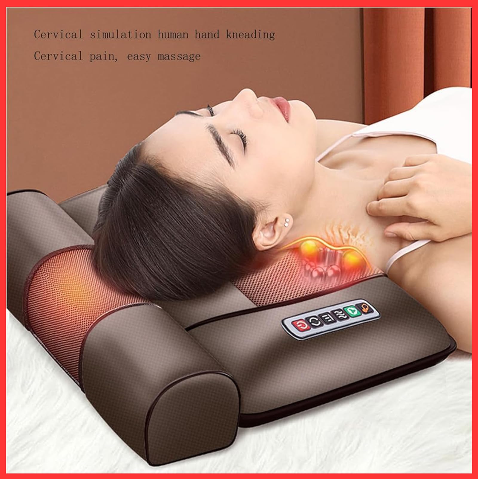 Tappetino per massaggio shiatsu – cuscinetto riscaldato per tutto il corpo con 10 nodi vibranti per sollievo muscolare di collo e schiena