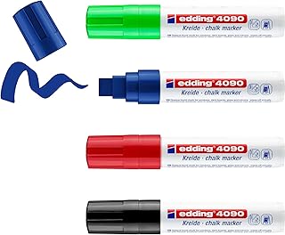 edding 4090-4999 Fenster-/Kreidemarker, 4-15mm, 4er-Set, sortiert (4-15 mm, sortiert, 4)