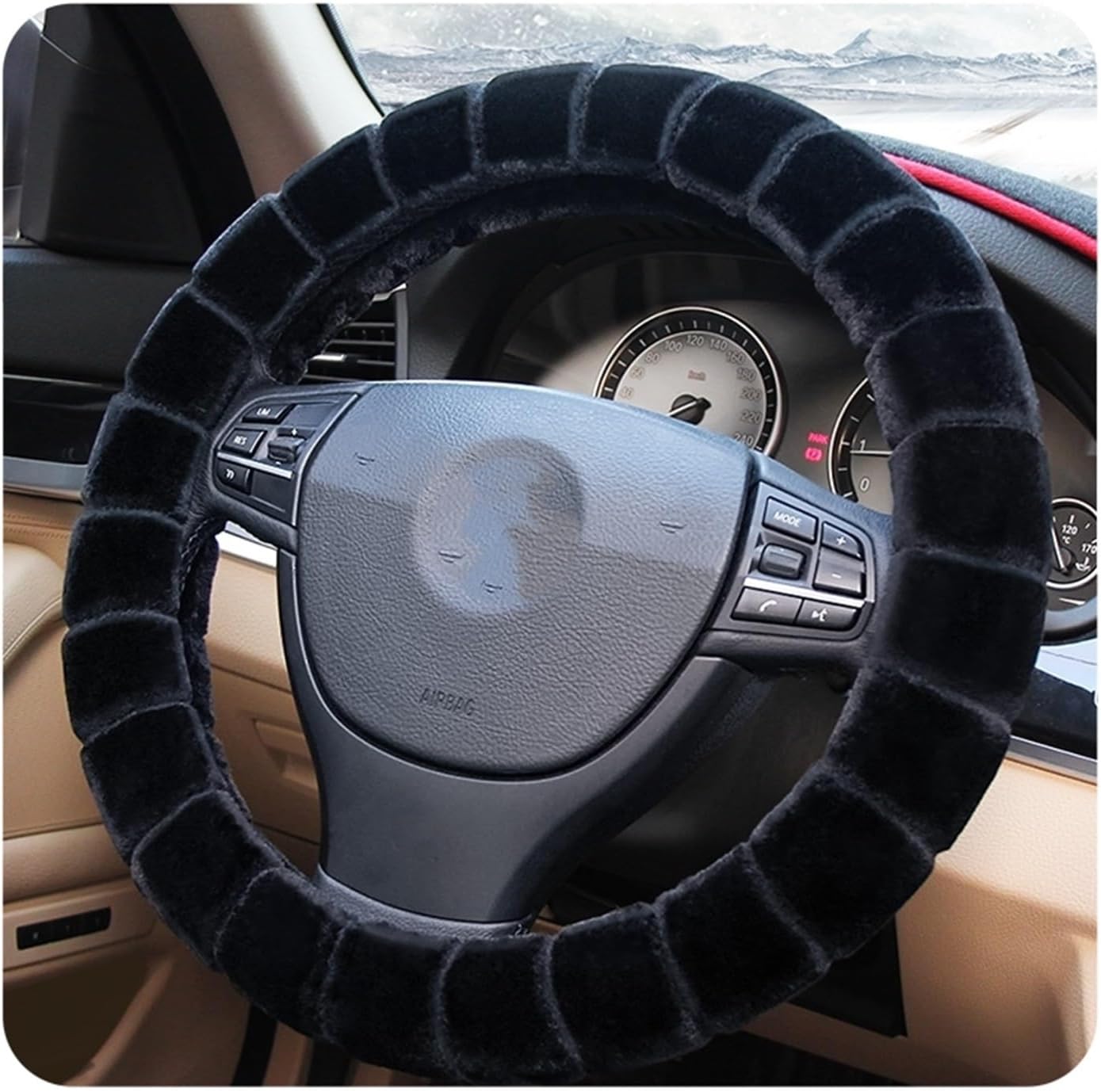 Car Steering Wheel Cover for Mercedes-Benz Steering Wheel Cover Plush Car Accessories for Men and Women Comfortable Grip (Color : 2#)